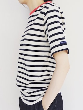 「SAINT JAMES（セントジェームス）のアイテム（Tシャツ/カットソー、その他）」を使った、林努さん（メンズ）の夏コーディネート