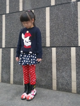 「JAM（ジャム）のアイテム（シューズ）」を使った、Winnie Hsuさん（キッズ・120cm）の冬コーディネート
