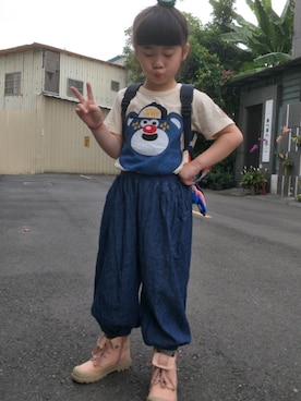 「JAM（ジャム）のアイテム」を使った、Winnie Hsuさん（キッズ・120cm）の春コーディネート