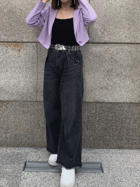 「Green Parks fuuwa（グリーンパークスフーワ）のアイテム（パンツ）」を使った、miyuさん（レディース・156cm）の夏コーディネート