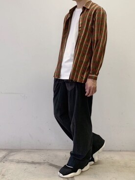 「CABANE de ZUCCa（カバンドズッカ）のアイテム（パンツ）」を使った、RUIさん（メンズ・166cm）の秋コーディネート