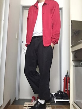 「UNIQLO（ユニクロ）のクルーネックT（半袖）（Tシャツ/カットソー）」を使った、RUIさん（メンズ・166cm）の秋コーディネート