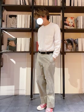 「赤スニーカー」｜RUIさん（メンズ・166cm）の秋コーディネート