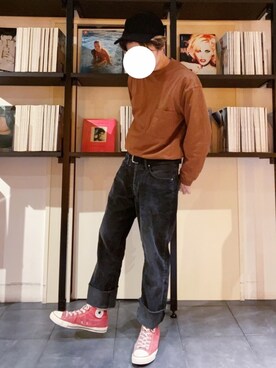 「GU（ジーユー）のアイテム（キャップ）」を使った、RUIさん（メンズ・166cm）の冬コーディネート