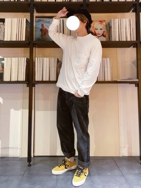 「GU（ジーユー）のアイテム（キャップ）」を使った、RUIさん（メンズ・166cm）の冬コーディネート