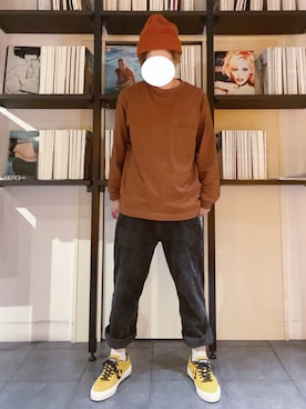 「GU（ジーユー）のアイテム（帽子）」を使った、RUIさん（メンズ・166cm）の冬コーディネート