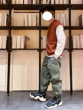 「UNIQLO（ユニクロ）のアイテム（カーゴパンツ）」を使った、RUIさん（メンズ・166cm）の冬コーディネート