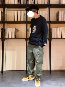 「UNIQLO（ユニクロ）のアイテム（カーゴパンツ）」を使った、RUIさん（メンズ・166cm）の冬コーディネート