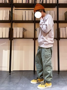 「UNIQLO（ユニクロ）のアイテム（カーゴパンツ）」を使った、RUIさん（メンズ・166cm）の冬コーディネート