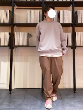 「GU（ジーユー）のアイテム（スウェット）」を使った、RUIさん（メンズ・166cm）の冬コーディネート