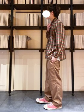 「UNIQLO（ユニクロ）のクルーネックT（半袖）（Tシャツ/カットソー）」を使った、RUIさん（メンズ・166cm）の冬コーディネート