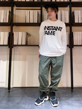 「INSTANT FAME（インスタントフェイム）のアイテム（トップス）」を使った、RUIさん（メンズ・166cm）の冬コーディネート