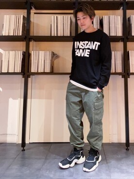 「INSTANT FAME（インスタントフェイム）のアイテム（トップス）」を使った、RUIさん（メンズ・166cm）の春コーディネート