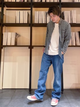 「UNIQLO（ユニクロ）のクルーネックT（半袖）（Tシャツ/カットソー）」を使った、RUIさん（メンズ・166cm）の春コーディネート