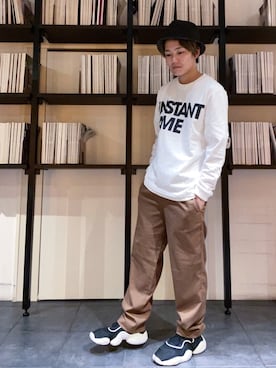 「INSTANT FAME（インスタントフェイム）のアイテム（トップス）」を使った、RUIさん（メンズ・166cm）の春コーディネート