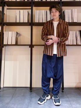 「Happy John（ハッピージョン）のアイテム（パンツ）」を使った、RUIさん（メンズ・166cm）の春コーディネート