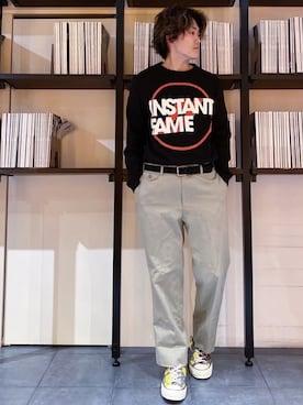「INSTANT FAME（インスタントフェイム）のアイテム（トップス）」を使った、RUIさん（メンズ・166cm）の春コーディネート