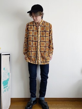 「INHERIT（インヘリット）のアイテム」を使った、RUIさん（メンズ・166cm）の春コーディネート