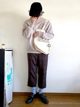 「GU（ジーユー）のアイテム（スウェット）」を使った、RUIさん（メンズ・166cm）の春コーディネート