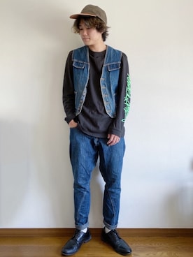 「INSTANT FAME（インスタントフェイム）のアイテム（トップス）」を使った、RUIさん（メンズ・166cm）の春コーディネート