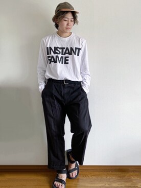 「INSTANT FAME（インスタントフェイム）のアイテム（トップス）」を使った、RUIさん（メンズ・166cm）の春コーディネート