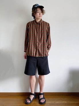 「アイテム（サンダル）」を使った、RUIさん（メンズ・166cm）の春コーディネート