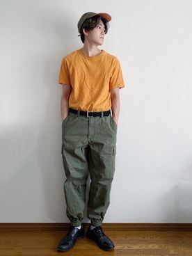 「UNIQLO（ユニクロ）のクルーネックT（半袖）（Tシャツ/カットソー）」を使った、RUIさん（メンズ・166cm）の夏コーディネート