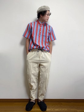 「MGV（エムジーヴィー）のアイテム」を使った、RUIさん（メンズ・166cm）の夏コーディネート