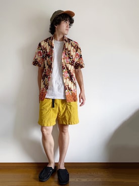 「UNIQLO（ユニクロ）のクルーネックT（半袖）（Tシャツ/カットソー）」を使った、RUIさん（メンズ・166cm）の夏コーディネート