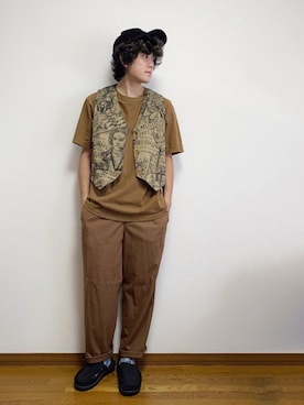 「UNIQLO（ユニクロ）のクルーネックＴ（半袖）（Tシャツ/カットソー）」を使った、RUIさん（メンズ・166cm）の秋コーディネート