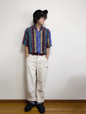 「柄シャツ」｜RUIさん（メンズ・166cm）の秋コーディネート