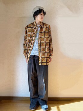 「CABANE de ZUCCa（カバンドズッカ）のアイテム（パンツ）」を使った、RUIさん（メンズ・166cm）の秋コーディネート