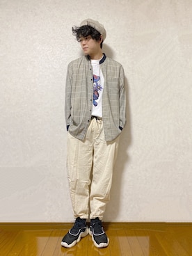 「INSTANT FAME（インスタントフェイム）のアイテム（トップス）」を使った、RUIさん（メンズ・166cm）の秋コーディネート