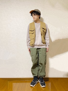 「GU（ジーユー）のアイテム（スウェット）」を使った、RUIさん（メンズ・166cm）の秋コーディネート