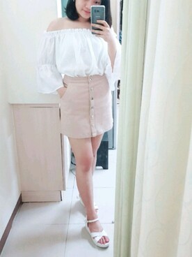 「5（ファイブ）のアイテム（スカート）」を使った、toroさん（レディース・163cm）の夏コーディネート