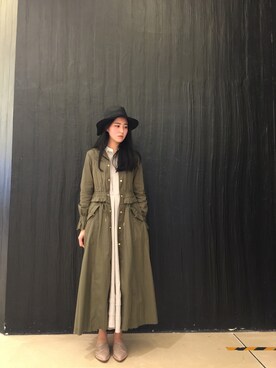 「initial（イニシャル）のアイテム（トレンチコート）」を使った、kerrさん（レディース・170cm）の春コーディネート