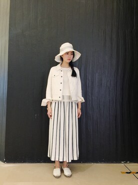 「initial（イニシャル）のアイテム（デニムジャケット）」を使った、kerrさん（レディース・170cm）の春コーディネート