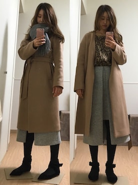「STUNNING LURE（スタニングルアー）のアイテム（ノーカラージャケット）」を使った、®️さん（レディース・163cm）の冬コーディネート