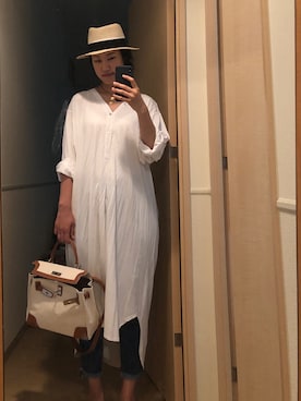 「MAISON MICHEL（メゾンミッシェル）のアイテム」を使った、®️さん（レディース・163cm）の夏コーディネート