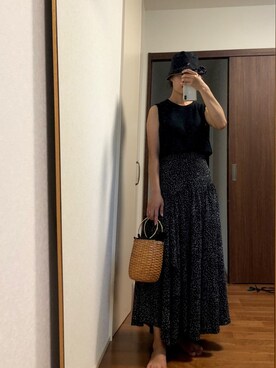 「IENA（イエナ）のアイテム（かごバッグ）」を使った、®️さん（レディース・163cm）の夏コーディネート