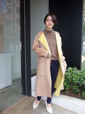 「LAGUNAMOON（ラグナムーン）のアイテム（その他アウター）」を使った、ayakoさん（レディース・160cm）の秋コーディネート