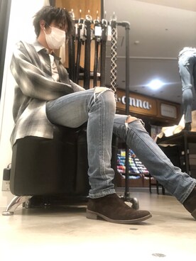 「Buffalo Bobs（バッファローボブズ）のアイテム（パンツ）」を使った、＊きよ。＊さん（メンズ・174cm）の春コーディネート