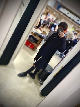 「アイテム（ノーカラーコート）」を使った、＊きよ。＊さん（メンズ・174cm・20代）の秋コーディネート