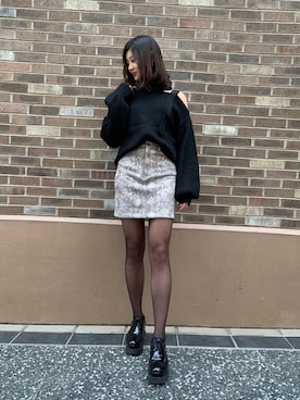 「EMODA」｜「アイテム（ブーティ）」を使った、ゆーなさん（レディース・167cm）の冬コーディネート