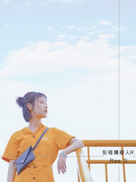 「ZARA（ザラ）のアイテム（ボディバッグ/ウエストポーチ、ブラック系）」を使った、ReenieGuoさん（レディース・160cm）の夏コーディネート