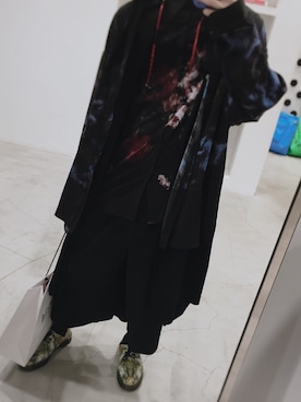 「アイテム（ドレスシューズ、グリーン系）」を使った、の。さん（メンズ・174cm）の春コーディネート