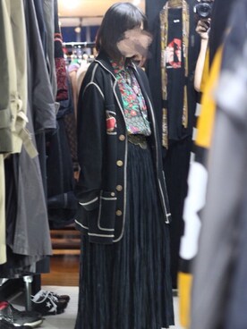 「古着好きな人と繋がりたい」｜「アイテム（シャツワンピース）」を使った、Amiさん（レディース・153cm）の冬コーディネート