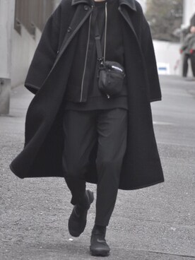 「オーバーコート」｜「アイテム（ブルゾン）」を使った、足太郎さん（メンズ・175cm）の冬コーディネート