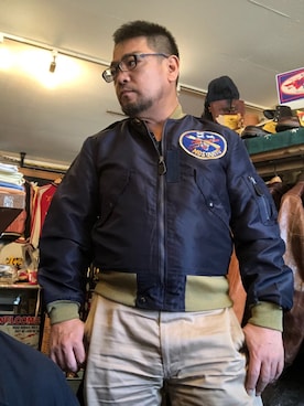 「カスタム」｜「アイテム（ミリタリージャケット）」を使った、デルソル熊本👖さん（メンズ・170cm）の秋コーディネート