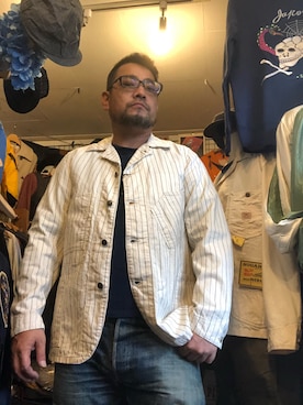 「SUGAR CANE（シュガーケーン）のアイテム（カバーオール）」を使った、デルソル熊本👖さん（メンズ・170cm）の秋コーディネート